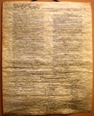 The Constitution, printed on cream-colored parchment