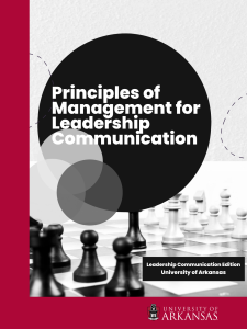 Principles of Management for Leadership Communication book cover