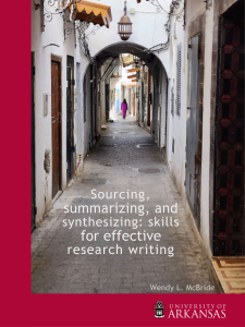 Sourcing, summarizing, and synthesizing:  Skills for effective research writing  book cover