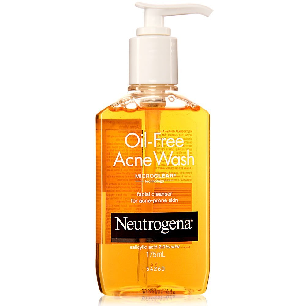 Photo of a bottle of Neutrogena "Oil-Free Acne Wash."
