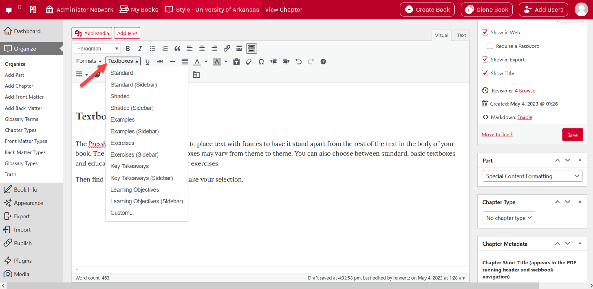 Textboxes University of Arkansas OER Style Guide