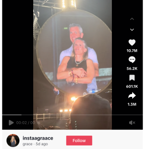 Instagram screenshot of Coldplaygate couple before they knew they were on camera.