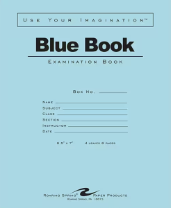 Blue book cover