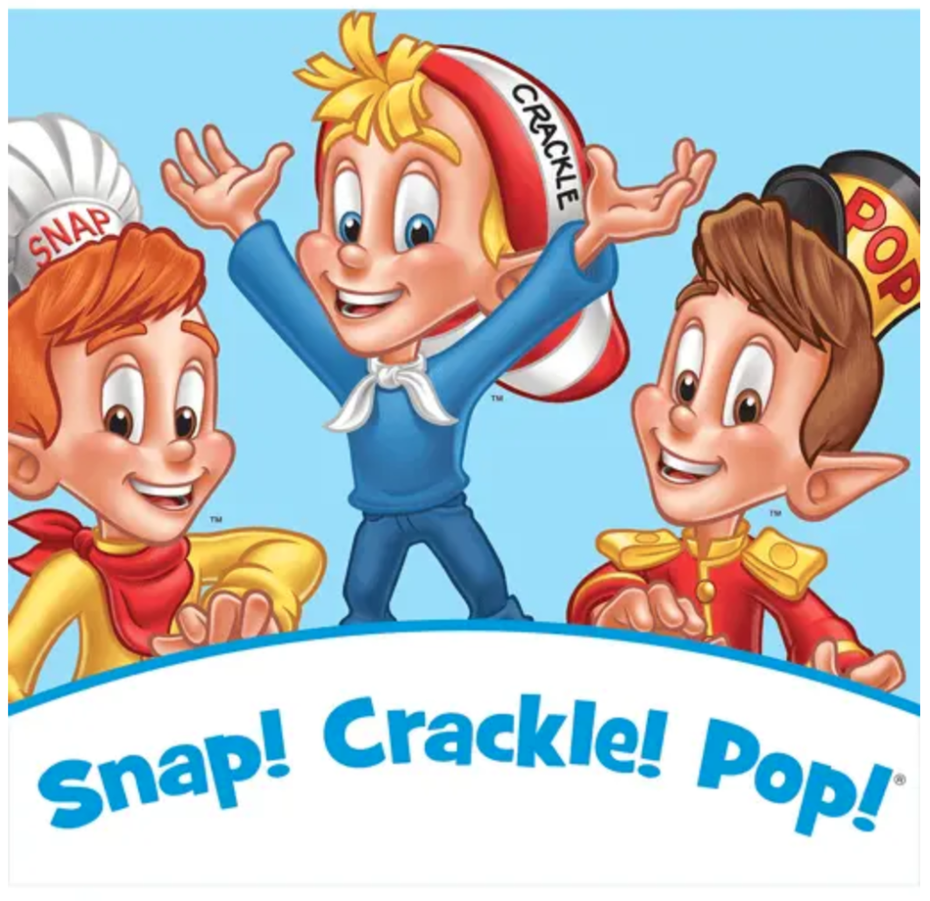 Rice Krispies ad - Snap, Crackle, Pop