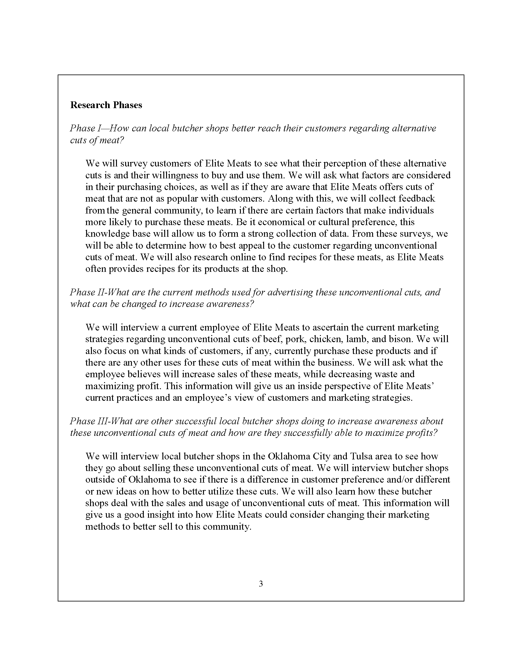 Page 3 of Proposal example